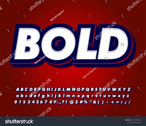 Strong Bold Font Effect Modern Typography Stock Vector Royalty Free