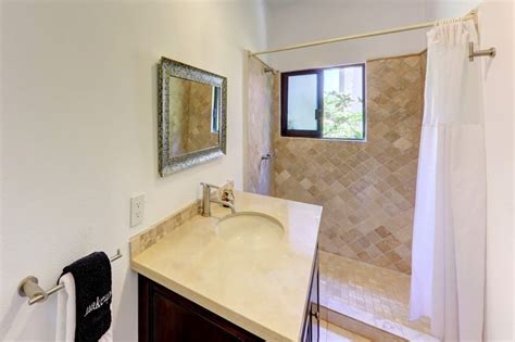 Casita Bathroom Recently Remodeled With Marble Style Finishes Includes
