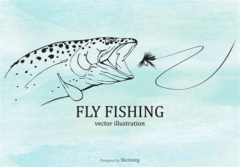Free Fly Fishing Vector Illustration 129407 Vector Art At Vecteezy