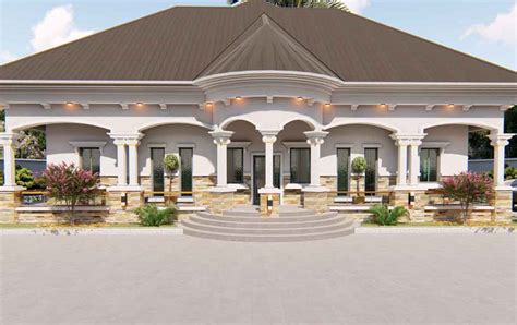 Traditional 8 Bedroom Bungalow Nigerian House Plan