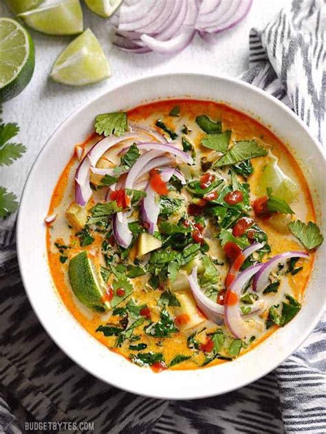 It was actually a little spicy. Thai Red Curry Vegetable Soup Recipe - Budget Bytes