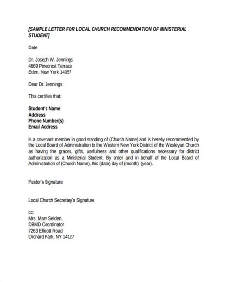 Church letter headed paper sample samples business letters. Sample reference letter from church