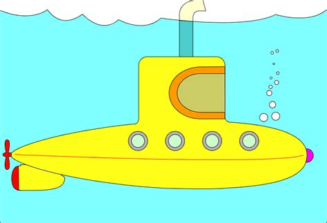 Submarine Free Stock Photo Illustration Of A Yellow