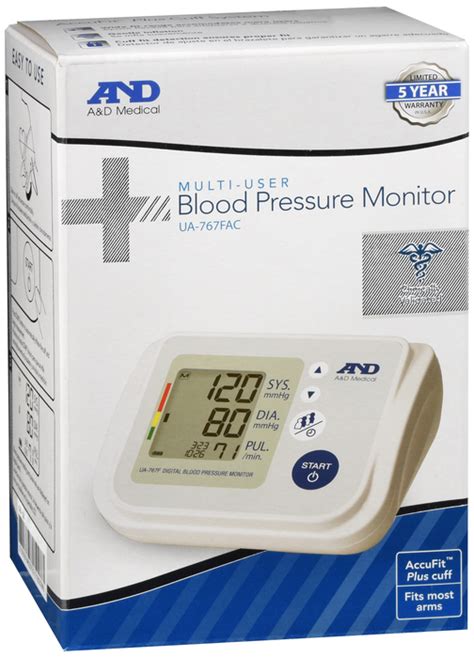 Case Of 10 Blood Pressure Monitor W Wide Cuff Ua 767fac By Aandd