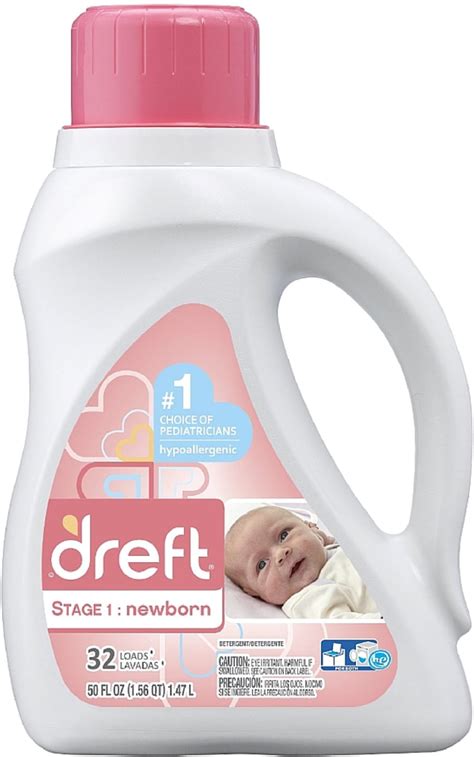Dreft Stage 1 Newborn Liquid Laundry Detergent 50 Oz Pack Of 2