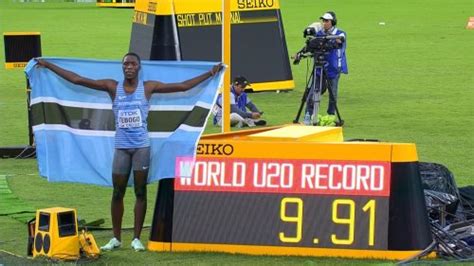 letsile tebogo breaks world record at world athletics u20 flipboard
