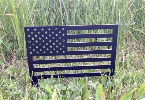 American Flag Metal Yard Sign Garden Flag Etsy