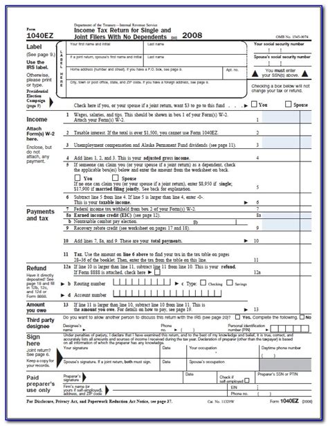 2015 Irs Tax Form 1040ez Instructions Form Resume Examples Yl5z2ye5zv