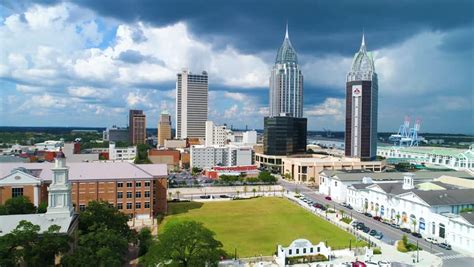 Skyline Of Mobile Alabama From The Gulf Image Free Stock Photo