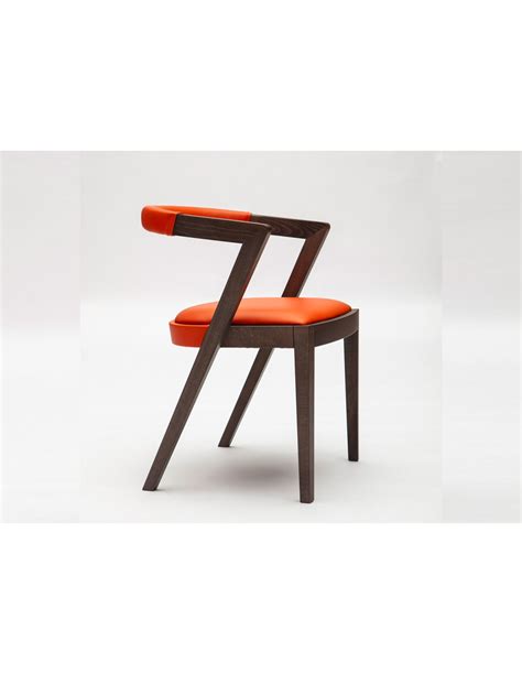 Chaise contemporaine de haute qualité en bois et tissu ou cuir LIVONI