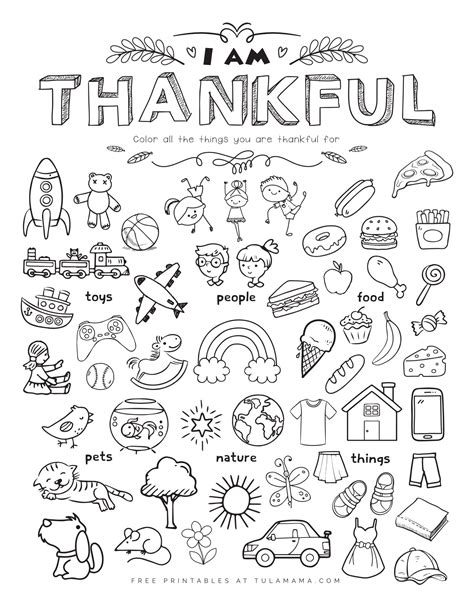 What I Am Thankful For Worksheet