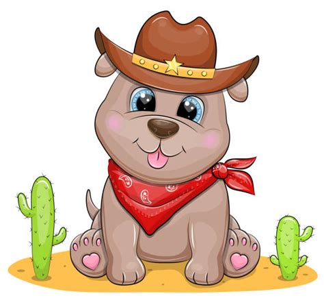 Dog Wearing Cowboy Hat Illustrations Royalty Free Vector Graphics