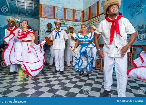 Dancers And Musicians Perform Cuban Folk Dance Editorial Photography