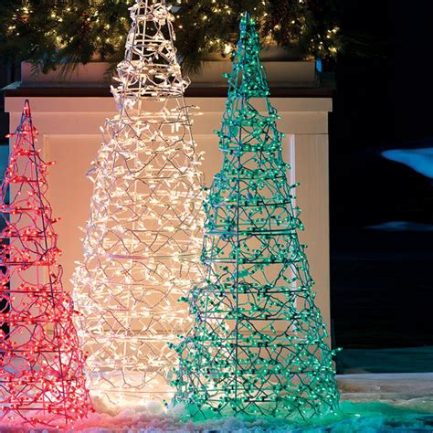 60 Green Lighted Cone Tree Frontgate Christmas Lights