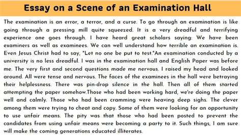 Essayparagraph On A Scene Of An Examination Hall