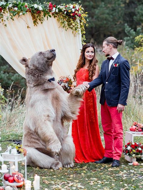 Russian Couple With Bear