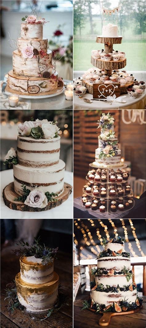 Country Rustic Wedding Cake Ideas Roses Rings Weddings
