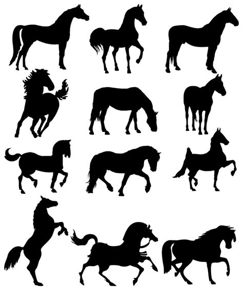 Free Horse Silhouettes Collection Vector Titanui