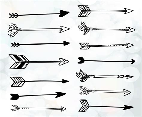 Arrows Svg Files For Cutting Hand Drawn Boho Arrows Decorative