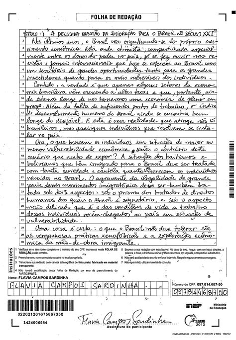 Redação Nota Mil No Enem 2015