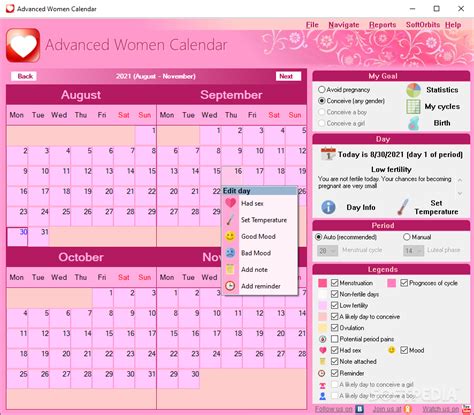 برنامج للسيدات فقط Advanced Woman Calendar V20 تم تعديل العنوان