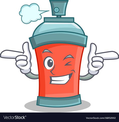 Wink Aerosol Spray Can Character Cartoon Vector Image