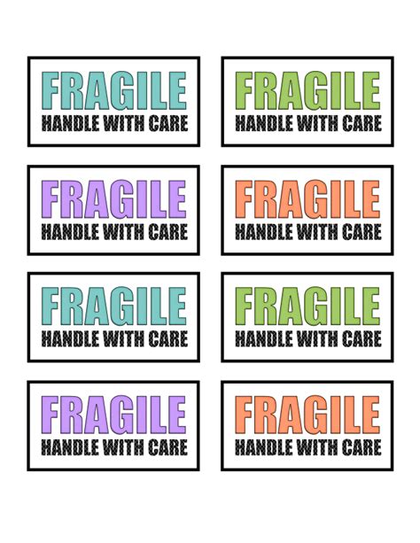 Create fun stickers without design skills using the online editor crello. Fragile Handle With Care Mailing Labels Free Printable