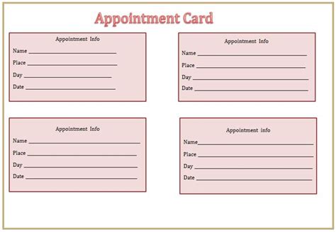 Appointment Card Templatepng 650×451 Card Templates Free