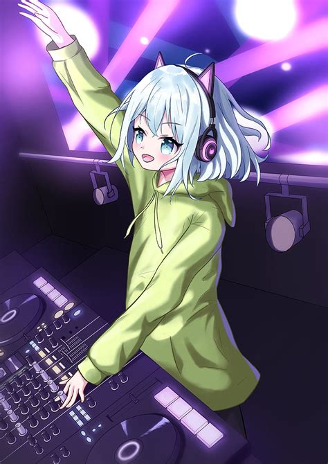 4k Free Download Girl Dj Headphones Ears Anime Hd Phone