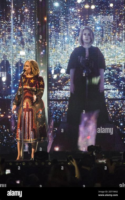 Adele On Stage During The 2016 Brit Awards At The O2 Arena London