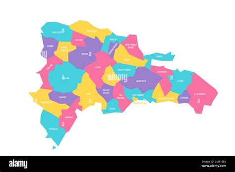 República Dominicana Mapa Político De Las Divisiones Administrativas