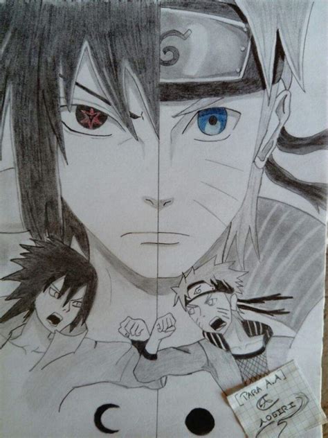 Dibujo Y Proceso Sasuke Y Naruto A Lapiz Anime Amino
