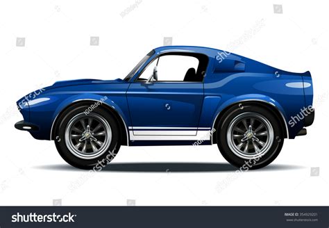 Vector Modern Cartoon Car Muscle Car Stock Vector