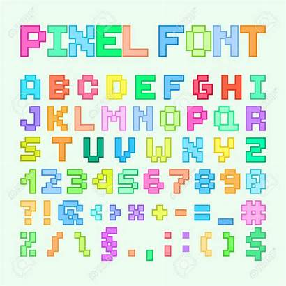 Pixel Alphabet Lettere Alfabeto Letters Lettres Numeri