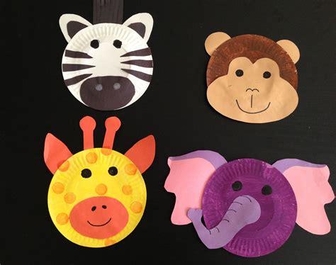 Safari Theme Crafts Paint Plates Construction Paper Glue Sticks