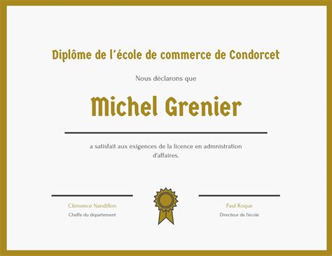 Exemple De Diplome A Completer