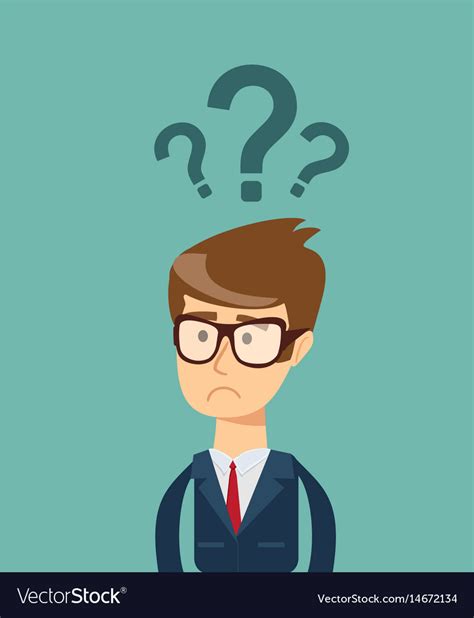 Businessman With Question Mark Over His Head Vector Image