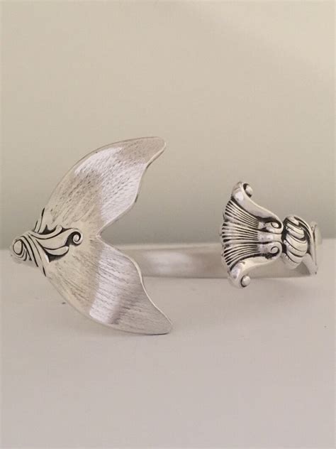 Sterling Silver Mermaid Tail Spoon Cuffbangle Bracelet Etsy