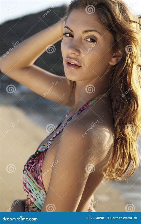 Beautiful Brunette Woman In Romantic Summer Dress Stock Image Image Of Femine Caucasian 22548981