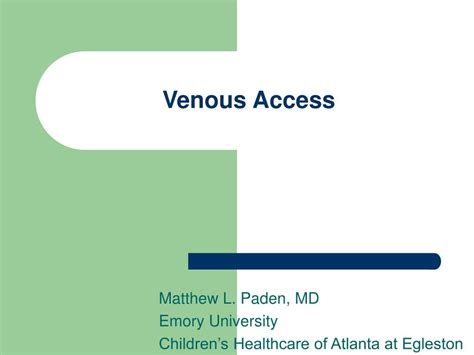 Ppt Venous Access Powerpoint Presentation Free Download