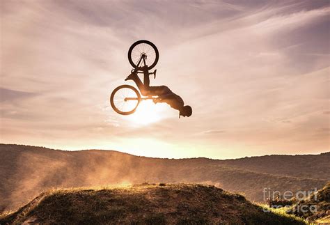 Skillful Cyclist Doing Backflip Photograph By Skynesher Pixels