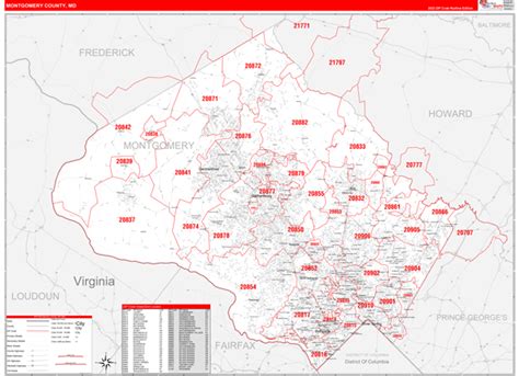 Wall Maps Of Montgomery County Maryland