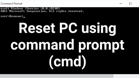 You can reset your computer while securely deleting your files, settings, and apps, and here's how to complete the task on windows 10. How to reset PC using command prompt windows 10 2020 - YouTube