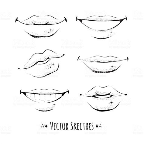Lips Vector Set Isolated Lips Drawing Smile Drawing Drawings