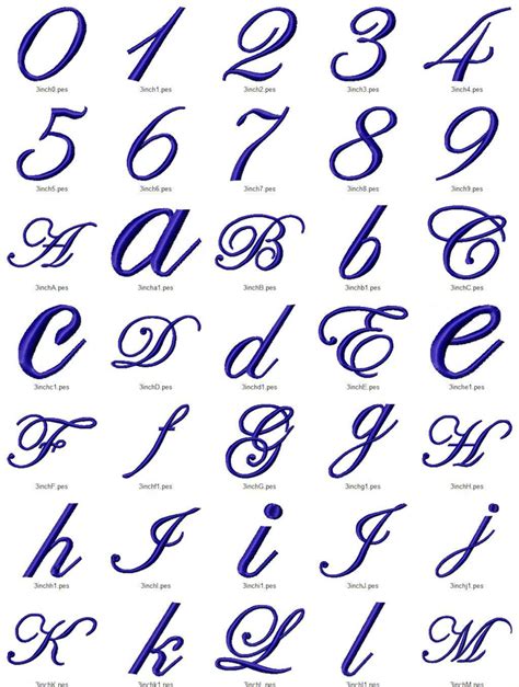 Edwardian Script Machine Embroidery Font Monogram Alphabet 3 Etsy