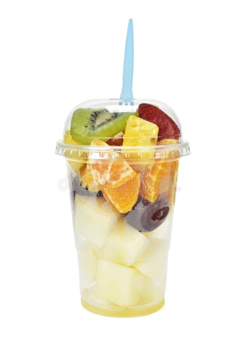 Fruit Salad In A Plastic Cup Stock Image Image Of Packed Lifestyle