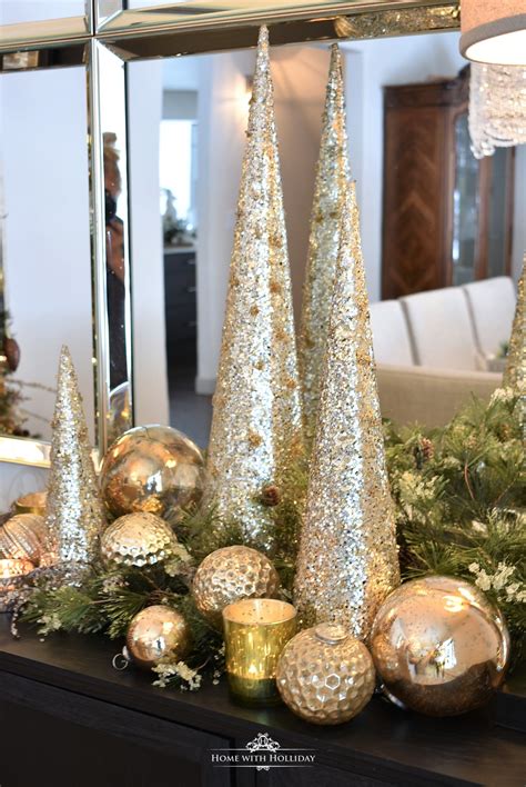 Silver And Gold Glam Christmas Centerpiece Elegant Christmas Decor