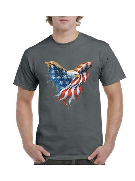 Iwpf Mens American Flag Eagle Short Sleeve T Shirt