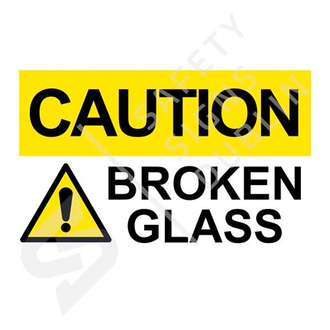 Caution Broken Glass W Safety Signs Dublin