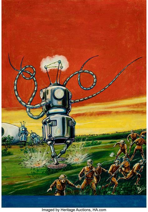 Frank R Paul American 1884 1963 The Robot Aliens Wonder Lot